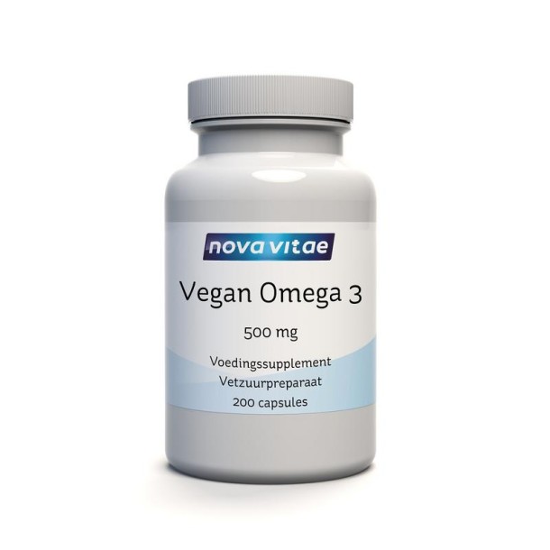 Nova Vitae Vegan omega 3 500mg (200 Vegetarische capsules)