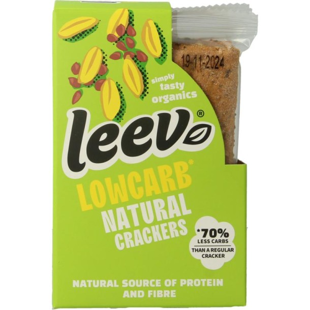 Leev Qrackers lowcarb 3 x 2 stuks bio (80 Gram)