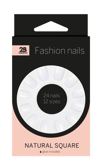 2B Nails natural square (24 Stuks)