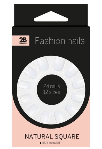 2B Nails natural square (24 Stuks)