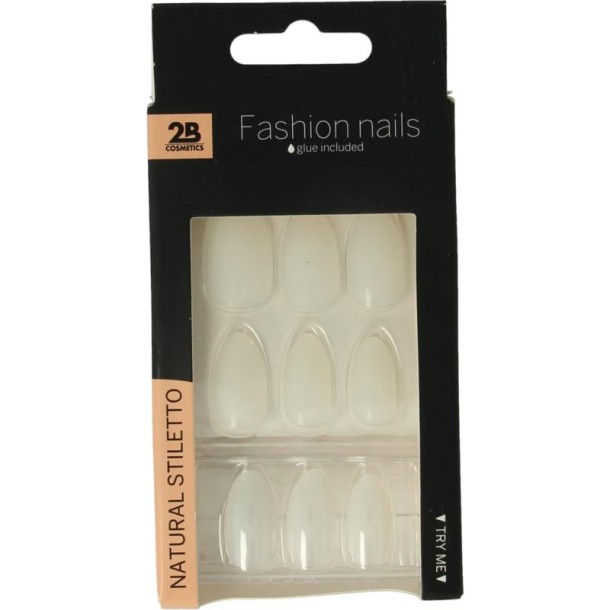 2B Nails natural stiletto (24 Stuks)