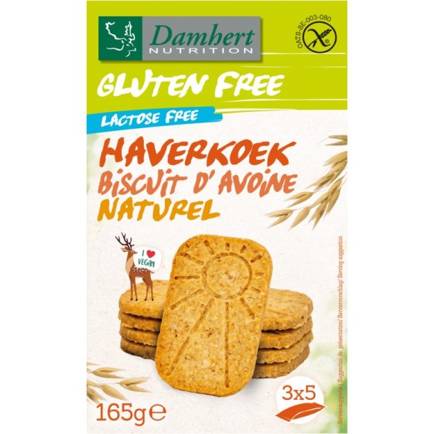 Damhert Haverkoekjes naturel glutenvrij (165 Gram)