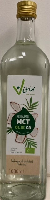 Vitiv MCT olie C8 coconut pure 99% caprylic acid (1 Liter)