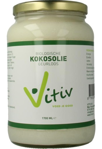 Vitiv Kokosolie geurloos bio (1700 Milliliter)