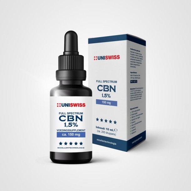 Uniswiss CBN full spectrum 1,5% (wateroplosbaar) (10 Milliliter)