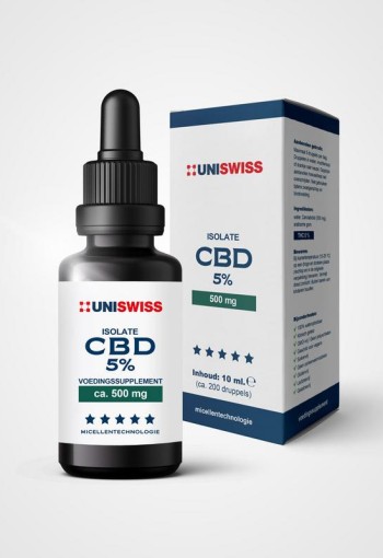 Uniswiss CBD isolate 5% (wateroplosbaar) (10 Milliliter)