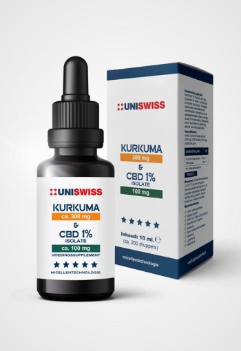 Uniswiss Kurkuma & CBD isolate 1% (10 Milliliter)