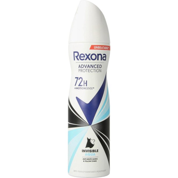 Rexona Deodorant spray invisible aqua 150 Milliliter