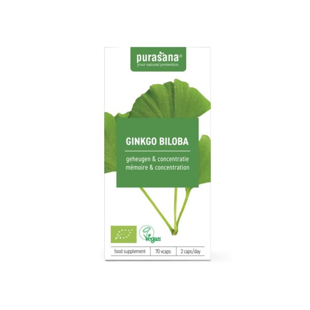 Purasana Ginkgo biloba vegan bio (70 Vegetarische capsules)