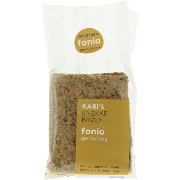 Kari's Crackers Knekkebrod fonio gierst/chia bio (195 Gram)