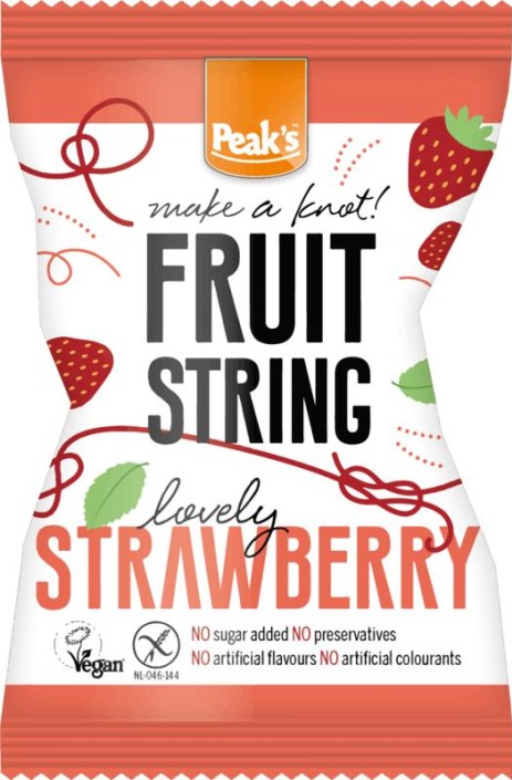 Peak's Fruit string aardbei glutenvrij (14 Gram)