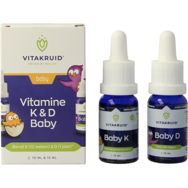 Vitakruid Vitamine K & D baby druppels 10ml (20 Milliliter)