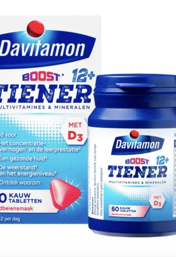 Davitamon Multi Boost 12+ Kauwvitamines Aardbei 60tb 