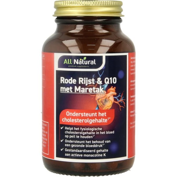 All Natural Rode rijst Q10 60mg (90 Vegetarische capsules)