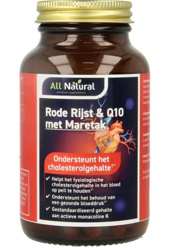 All Natural Rode rijst Q10 60mg (90 Vegetarische capsules)