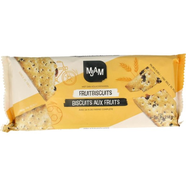 Mjam Volkoren fruitbiscuits bio (218 Gram)