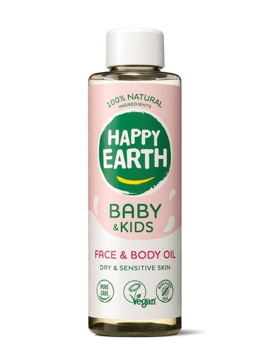 Happy Earth Gezicht & lichaam olie voor baby & kids 150 Milliliter