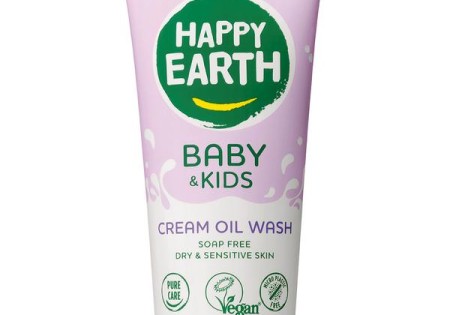 Happy Earth Wasgel creme olie baby & kids (200 Milliliter)