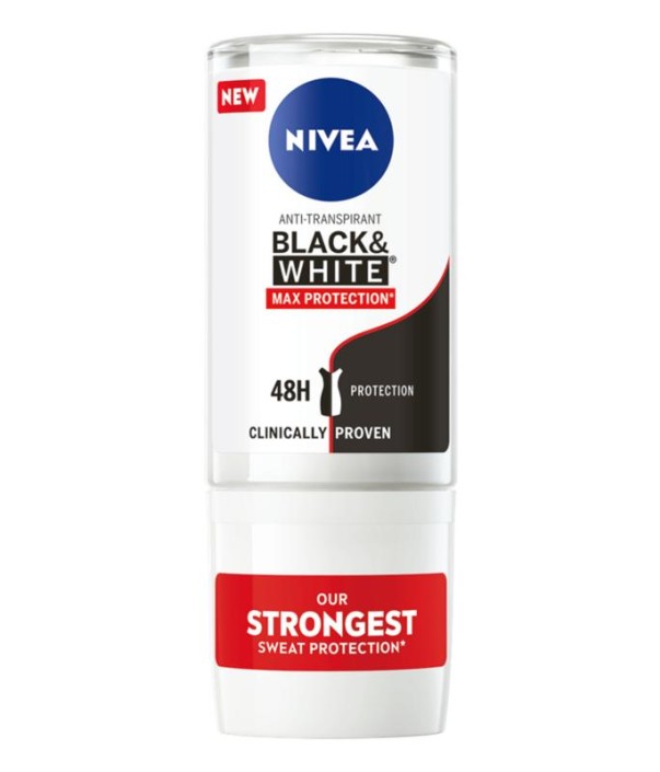 Nivea Deodorant roller black & white max protection (50 Milliliter)