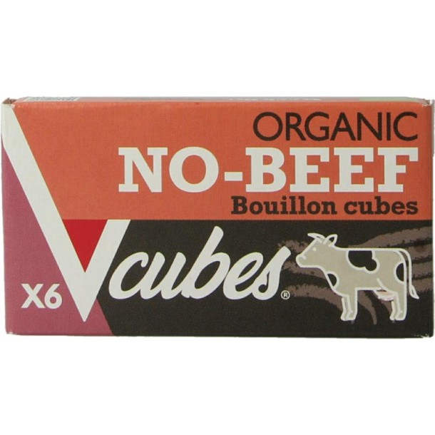 Vcubes Bouillonblokjes no beef bio (72 Gram)