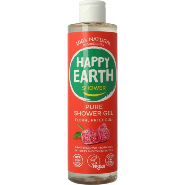 Happy Earth Pure showergel floral patchouli 300 Milliliter