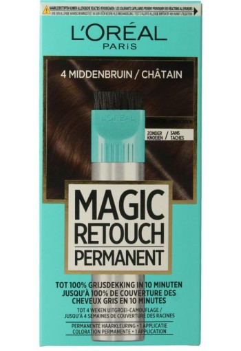 Magic Retouch Permanente haarkleuring nr 4 middenbruin (1 Stuks)