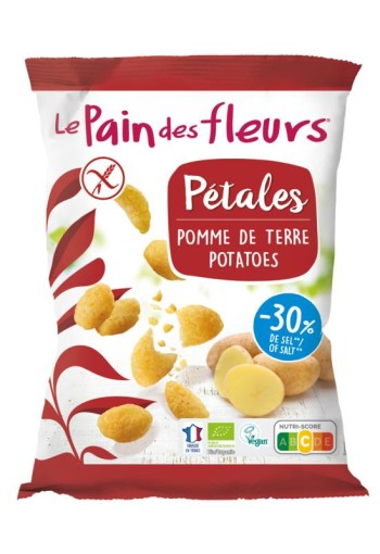 Pain Des Fleurs Chips naturel -30% zout bio glutenvrij vegan (75 Gram)