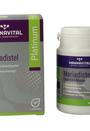 Mannavital Mariadistel platinum (60 Vegetarische capsules)