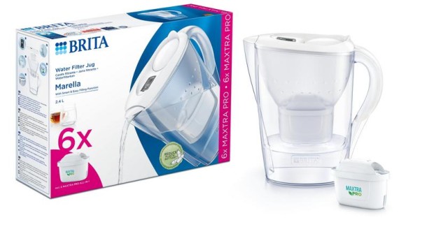 Brita Marella cool white + 6 maxtra pro all-in-1 (1 Set)