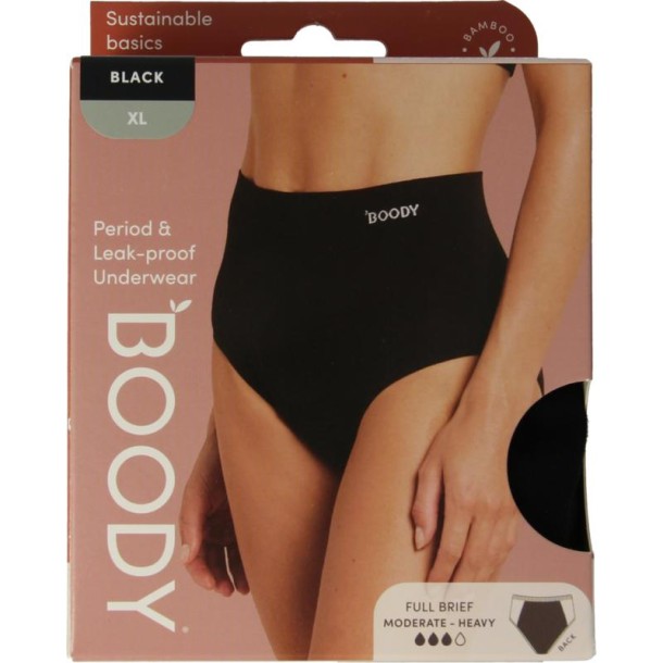 Boody Menstruatie ondergoed zwart normaal maat XL (1 Stuks)