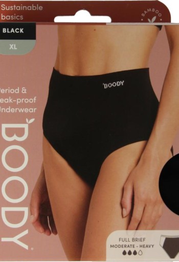 Boody Menstruatie ondergoed zwart normaal maat XL (1 Stuks)