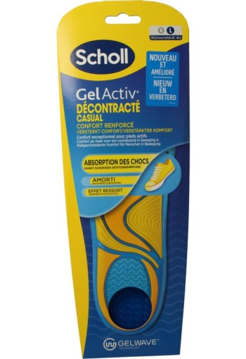 Scholl Casual gel active inlegzolen maat L 40-46.5 (1 Paar)