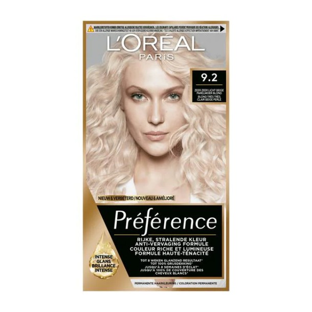 L Oréal Paris Préférence 9.2 Zeer Licht Beige Parelmoer Blond