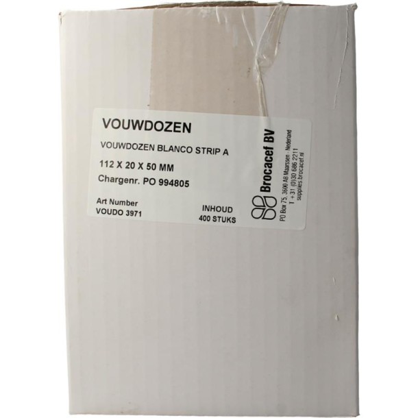 Blockland Vouwdoos blanko strip A 112 x 20 x 50mm (400 Stuks)