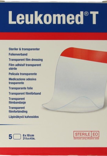 Leukomed Transparant wondverband T 8.0 x 10cm steriel (5 Stuks)