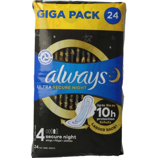 Always Maandverband ultra secure night (24 Stuks)