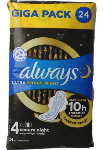 Always Maandverband ultra secure night (24 Stuks)