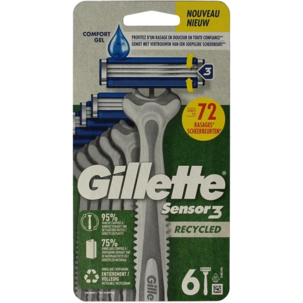 Gillette Sensor3 wegwerpmesjes (6 Stuks)