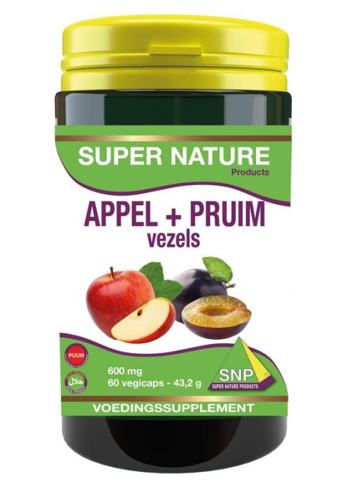 SNP Appel pruim vezels 600 mg puur (60 Vegetarische capsules)