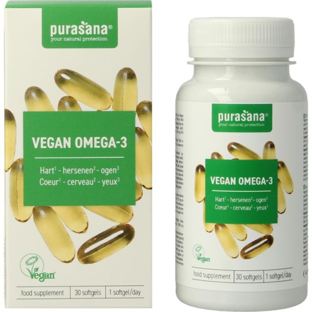 Purasana Vegan omega-3 algenolie (30 Softgels)