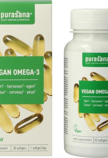 Purasana Vegan omega-3 algenolie (30 Softgels)