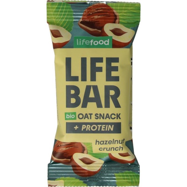 Lifefood Lifebar oatsnack proteine hazelnoot crunch bio (40 Gram)