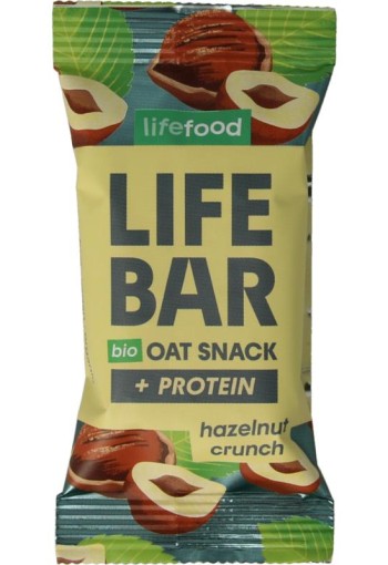 Lifefood Lifebar oatsnack proteine hazelnoot crunch bio (40 Gram)