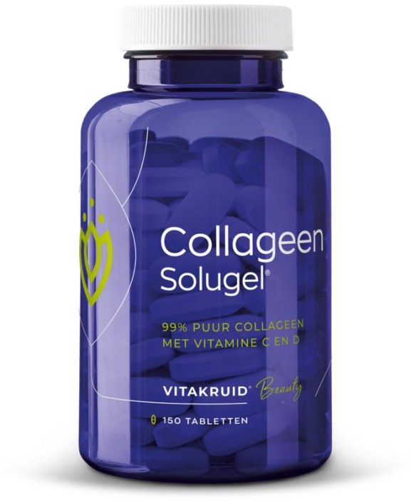 Vitakruid Collageen solugel tabletten met vitamine C en D (150 Tabletten)