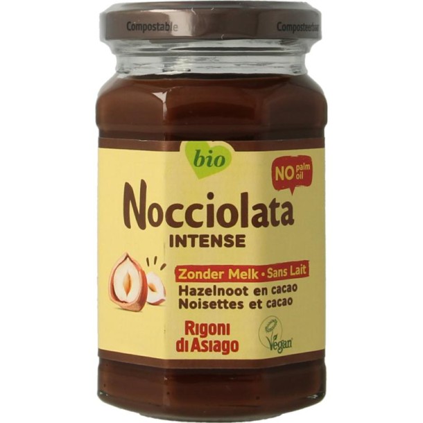 Nocciolata Hazelnootpasta zonder melk bio (250 Gram)