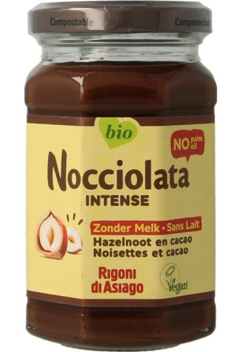 Nocciolata Hazelnootpasta zonder melk bio (250 Gram)