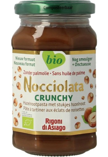 Nocciolata Hazelnootpasta crunchy bio (250 Gram)