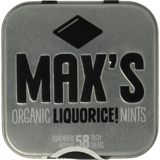 Max Mints Liquorice blikje vierkant bio (35 Gram)