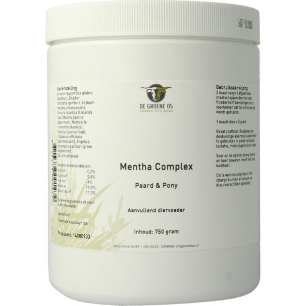 Groene Os Mentha complex paard/pony (750 Gram)