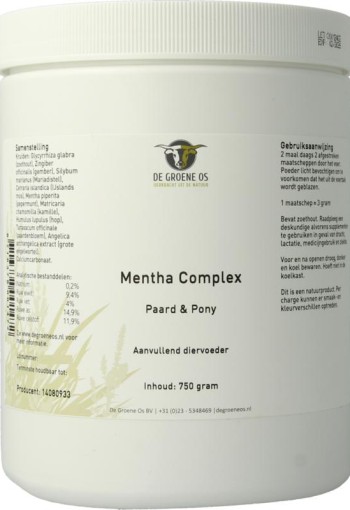 Groene Os Mentha complex paard/pony (750 Gram)